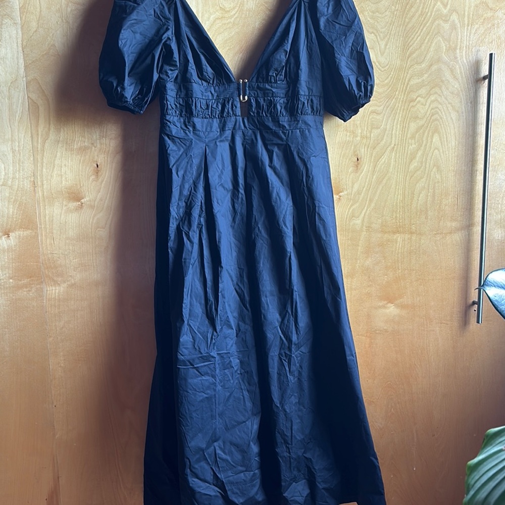 Elegant Black Puff Sleeve Dress